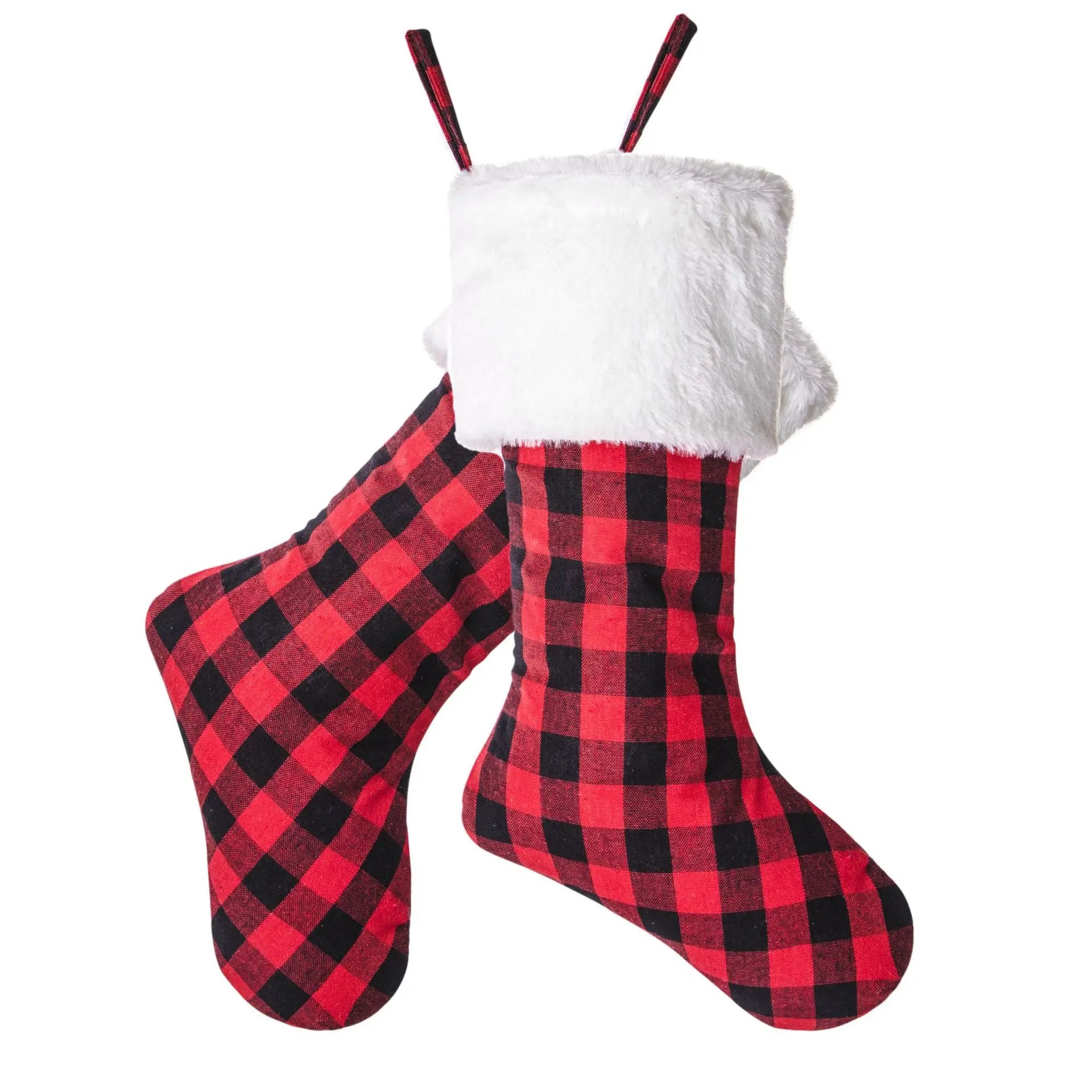 Custom Red Christmas Stocking Personalized Christmas Stocking Christmas Gift Plaid Stocking Family Stocking Holiday Stocking