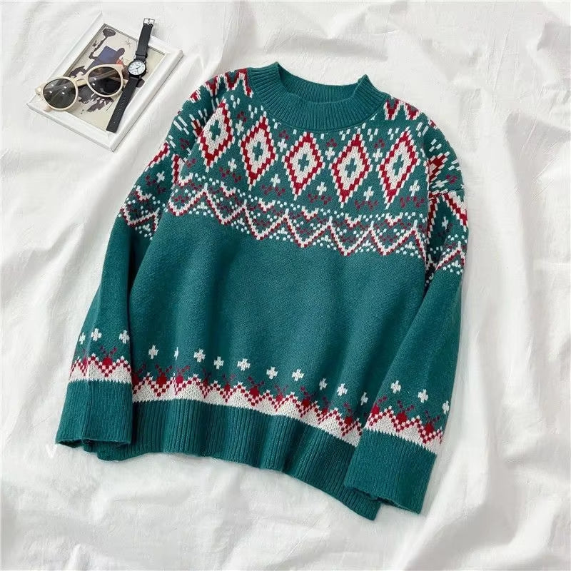 Woman Sweaters Christmas Sweater Women'S Autumn Winter Loose Thick Sweater Pullover Femme Chandails Pull Hiver