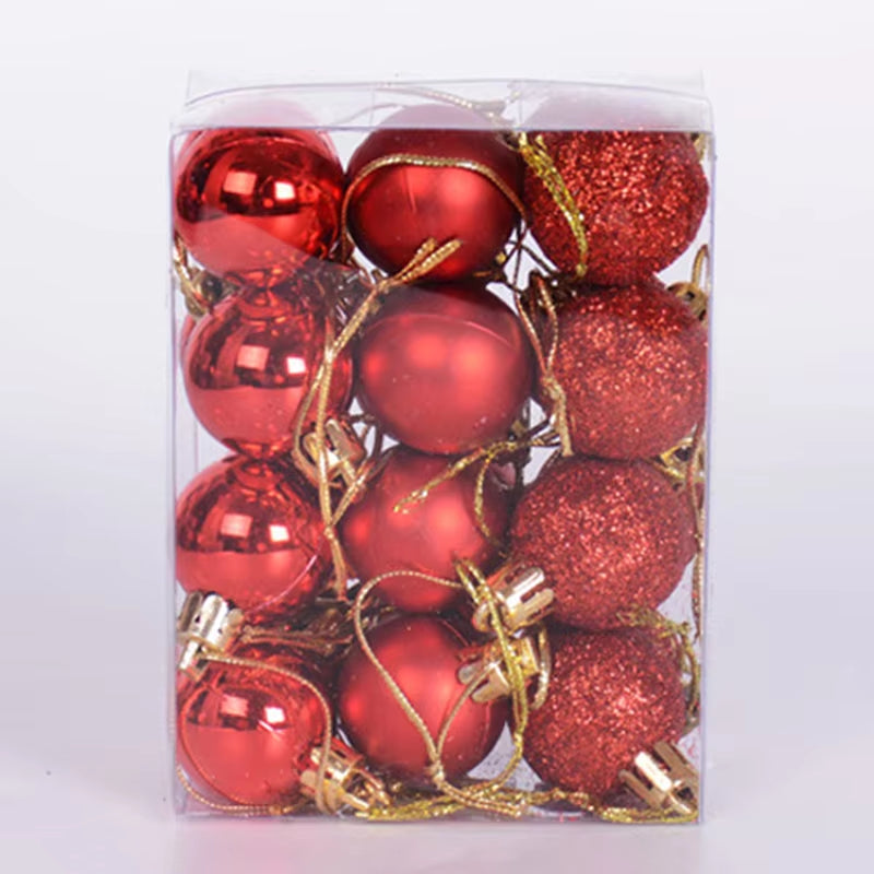 Christmas Decorations for Home 24 Pcs 3Cm Cute All-Match Xmas Ball Ornament Christmas Tree Decorations New Year Decorations