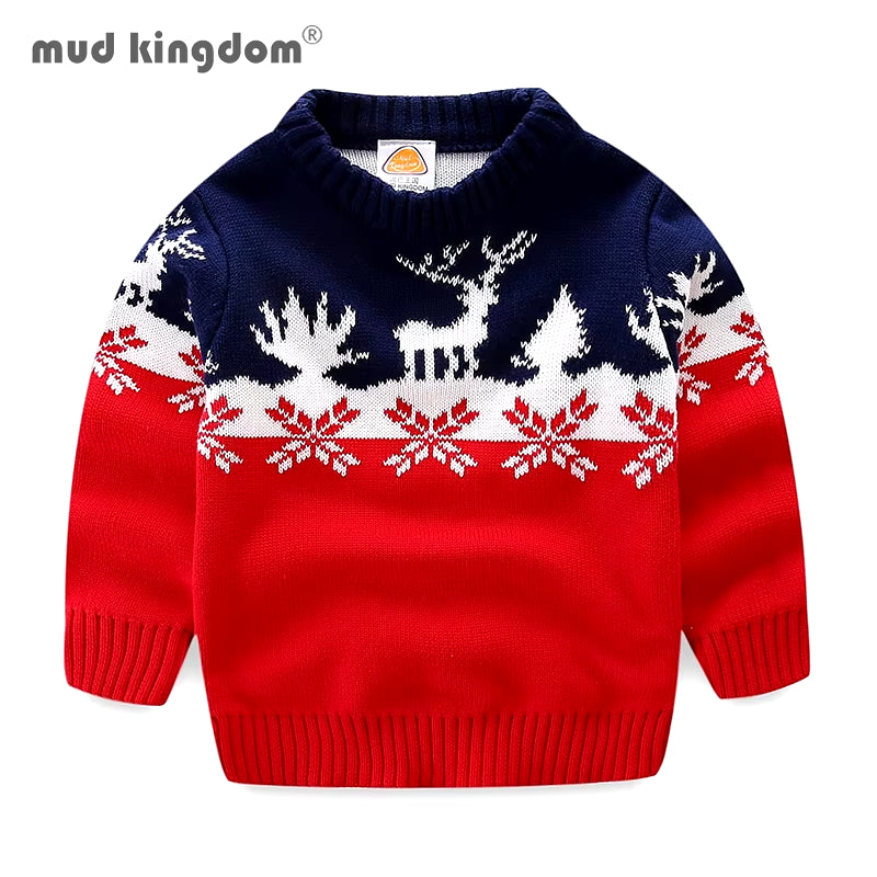 Cute Kids Christmas Sweater Elk Autumn Winter Cotton Pullover Knit Warm Boys Girls Sweaters for Children Clothes