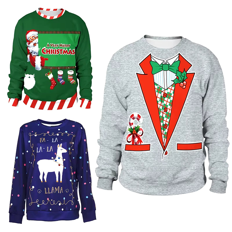 2024 Ugly Christmas Sweater for Gift Santa Elf Funny Pullover Womens Mens Jerseys Party Birthday Snowmanxmas Sweatshirt