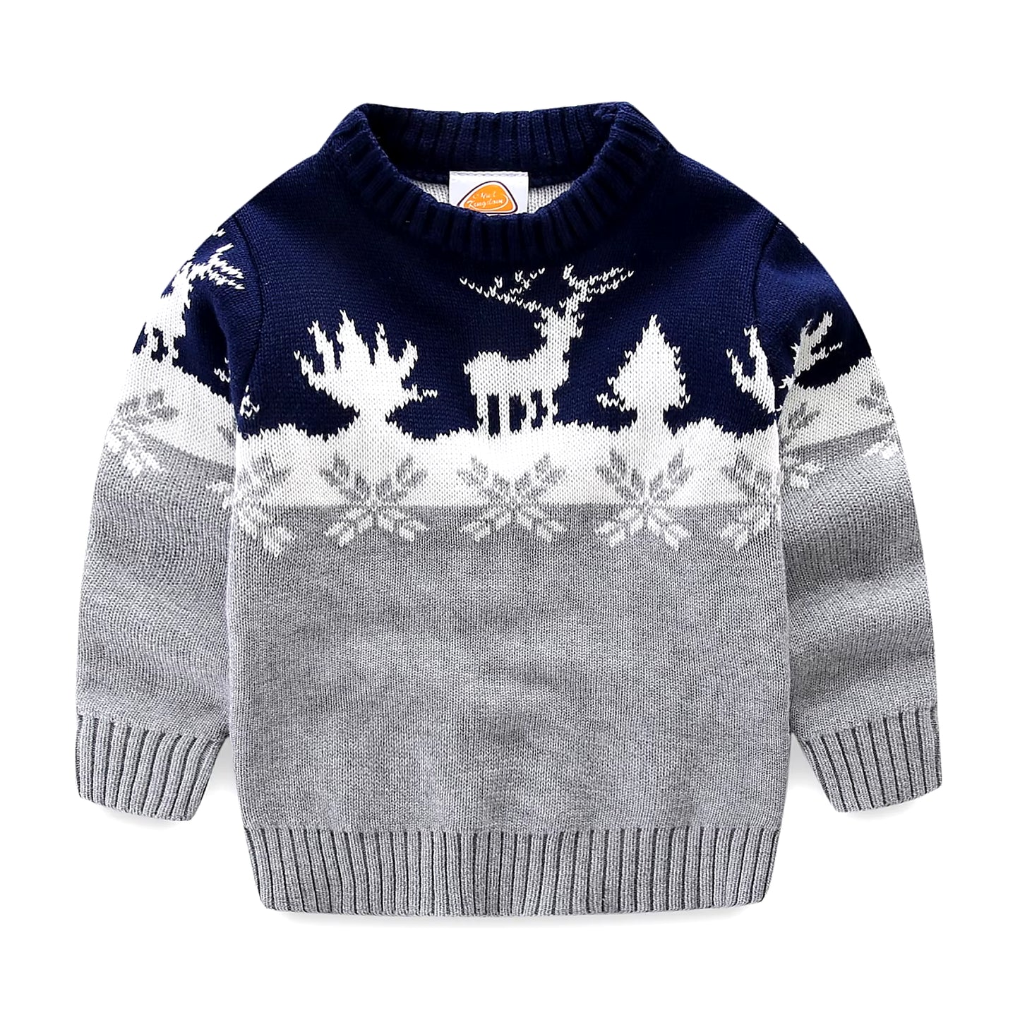 Cute Kids Christmas Sweater Elk Autumn Winter Cotton Pullover Knit Warm Boys Girls Sweaters for Children Clothes