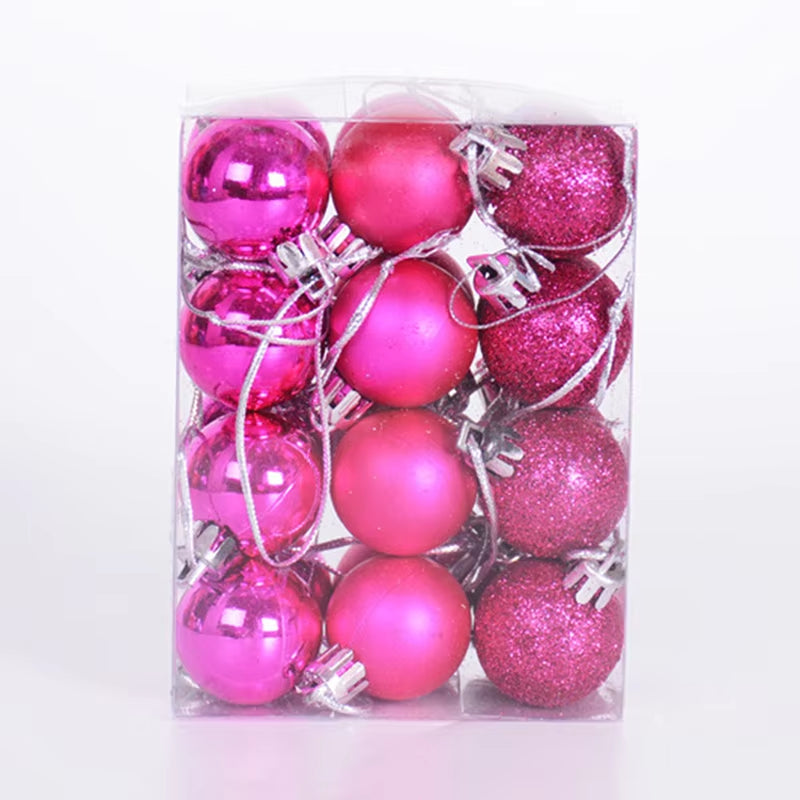 Christmas Decorations for Home 24 Pcs 3Cm Cute All-Match Xmas Ball Ornament Christmas Tree Decorations New Year Decorations