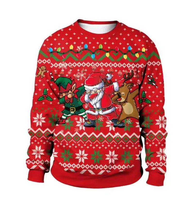 2024 Ugly Christmas Sweater for Gift Santa Elf Funny Pullover Womens Mens Jerseys Party Birthday Snowmanxmas Sweatshirt