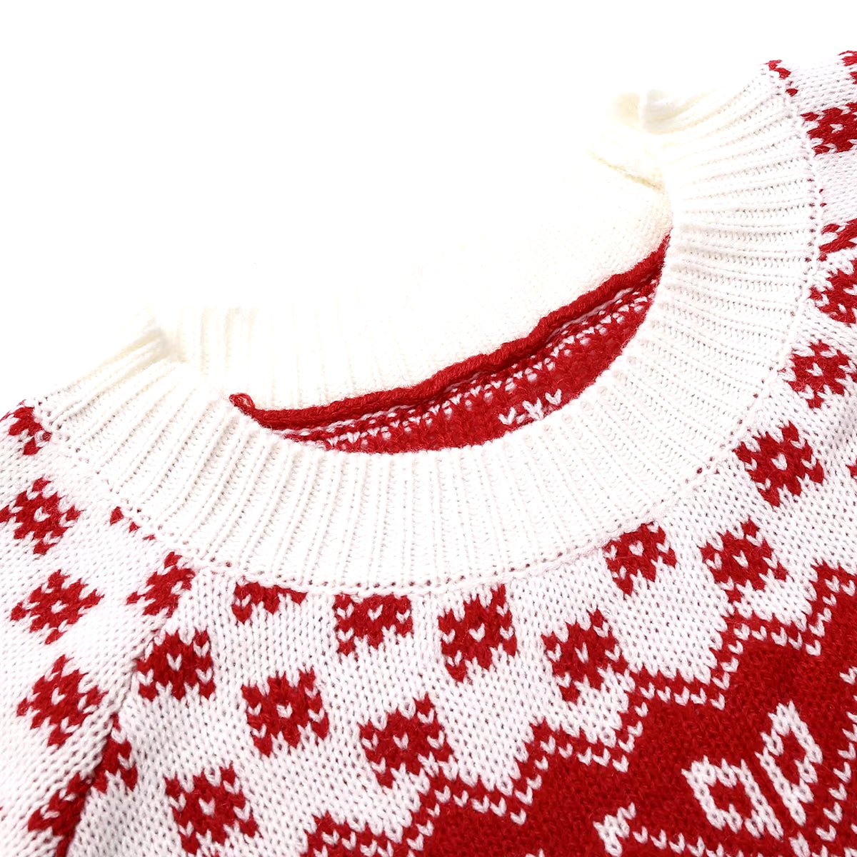 Christmas Sweaters Women Snowflake Pattern Classic round Neck Long Sleeve Festive Xmas Clothing