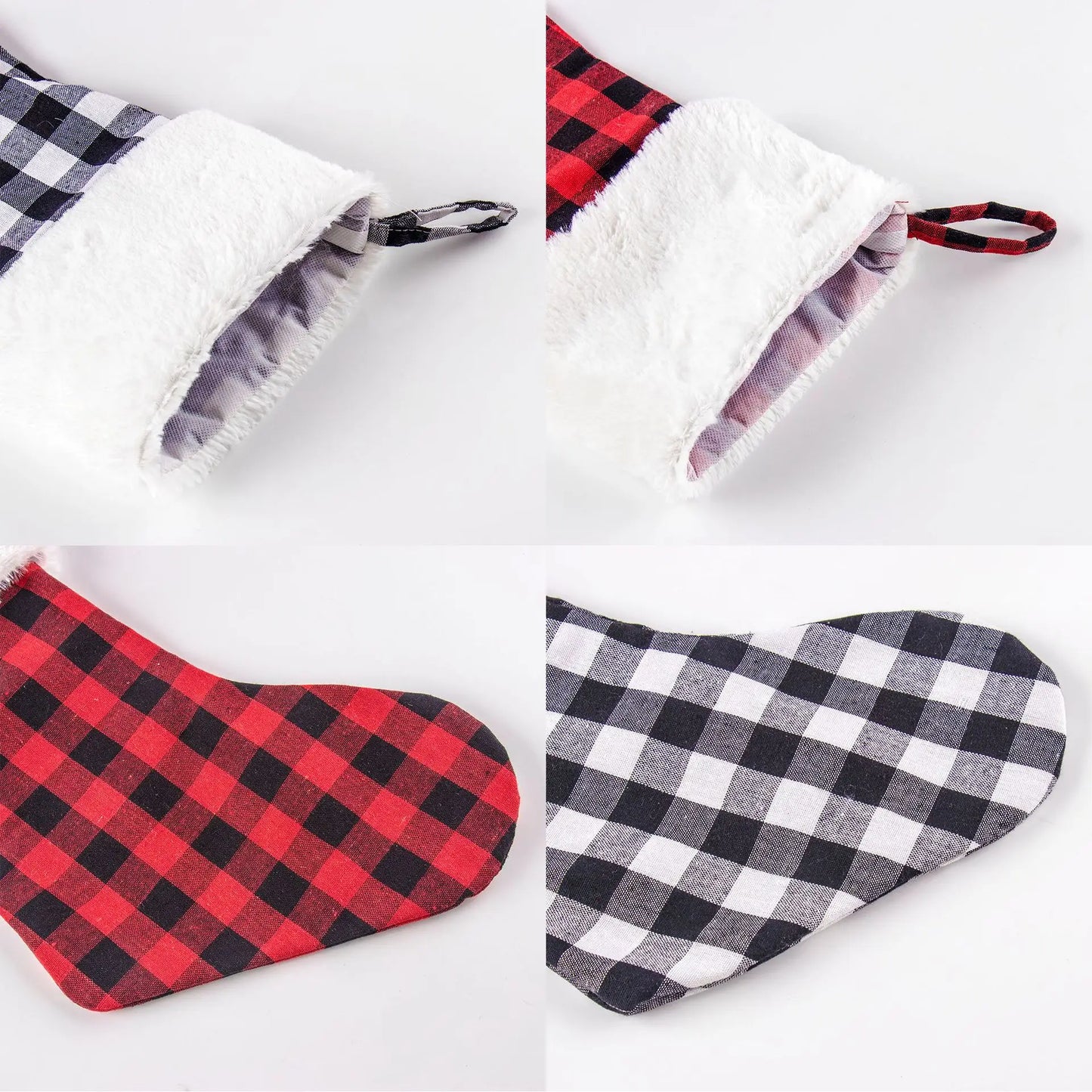 Custom Red Christmas Stocking Personalized Christmas Stocking Christmas Gift Plaid Stocking Family Stocking Holiday Stocking